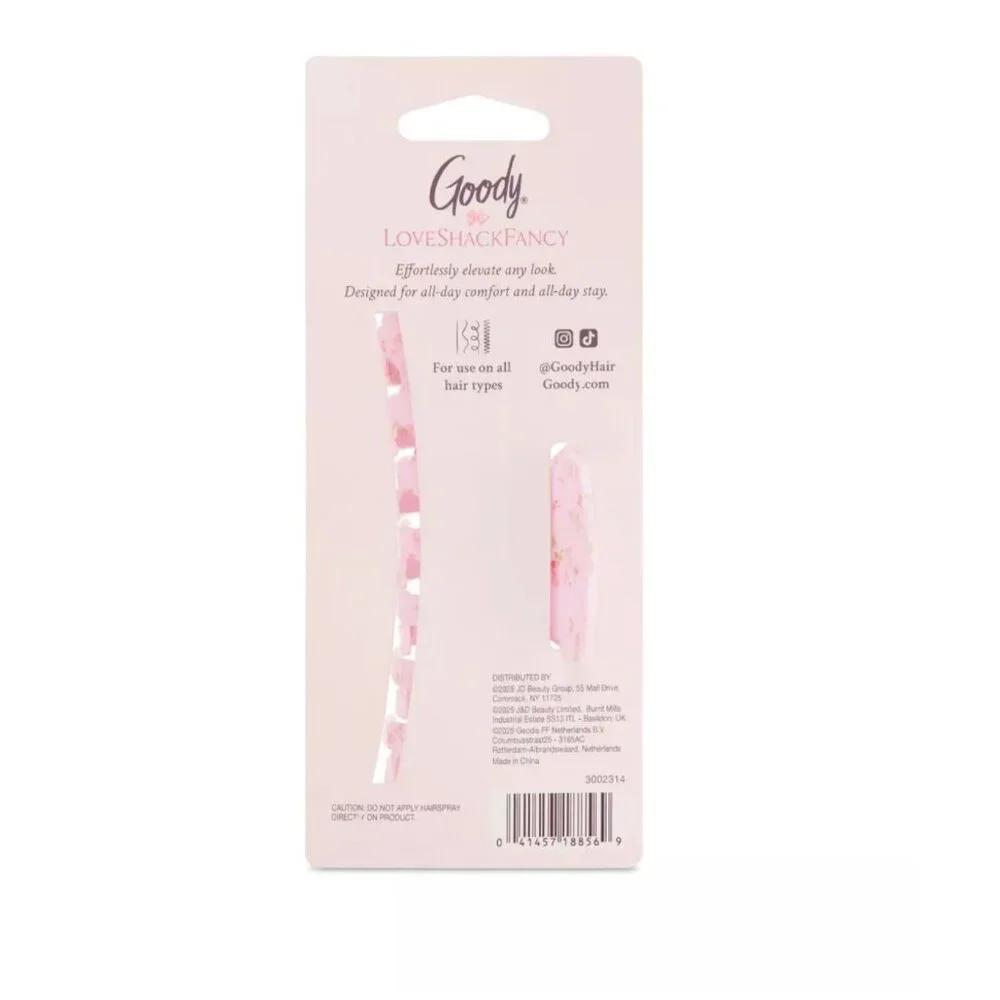 Love Shack Fancy X Goody Large Claw Clip - English Ivy - Pink - Picture 2 of 5